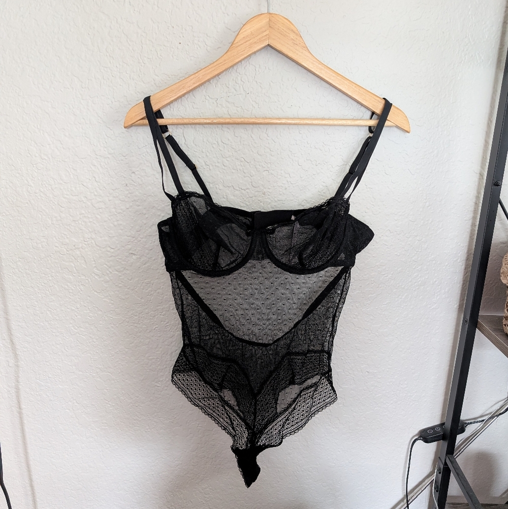 Victoria's Secret Black Lace Bodysuit